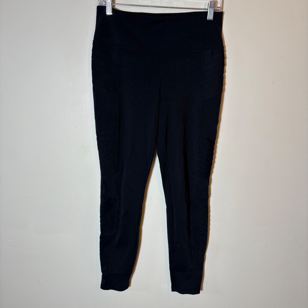 Athleta Delancey Moto Tight Leggings Black Zippers High Waisted Size Medium